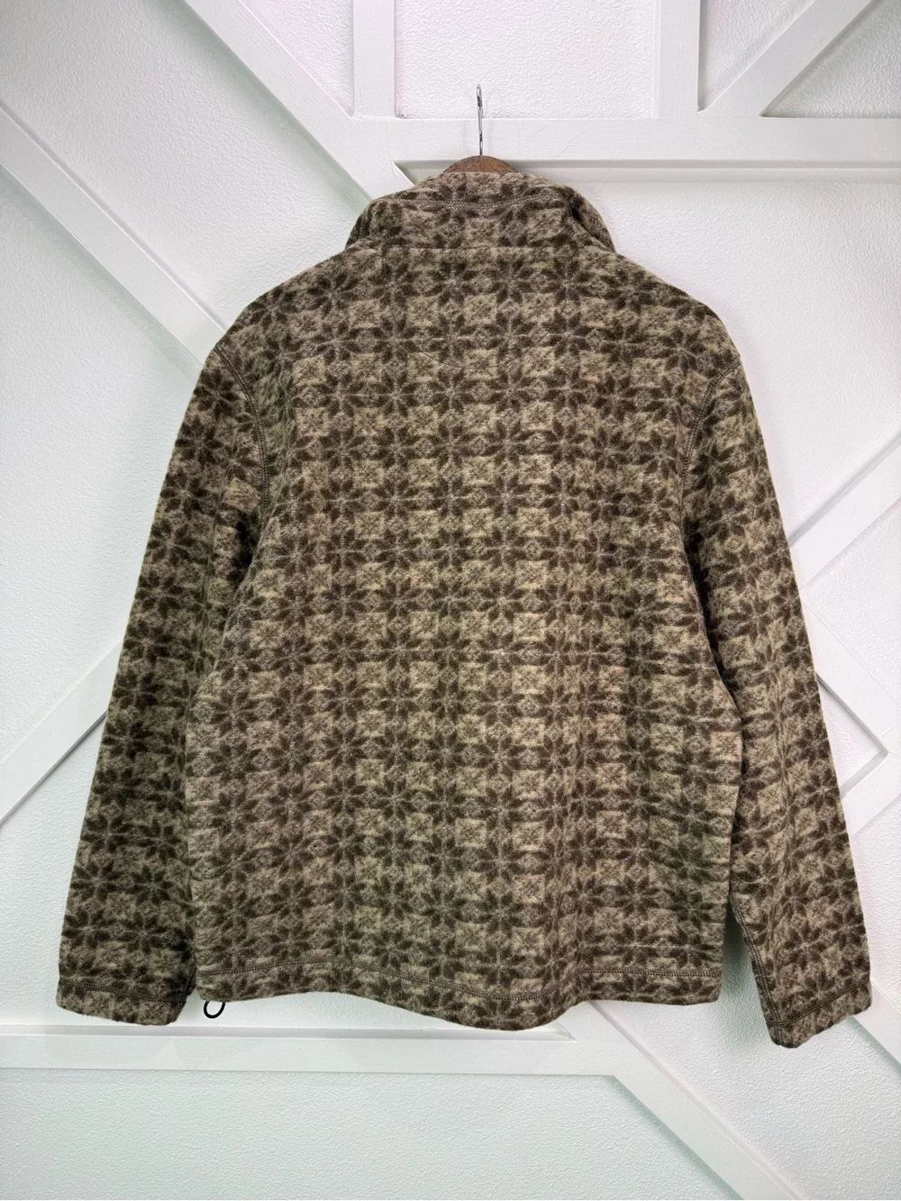 NWT J. Crew Wool Blend Sherpa Fleece Quarter Zip Pullover Snowflake Canva Small